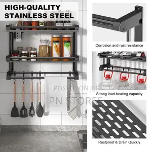 Bathroom Rack Wall-Mounted Towel Rack- Double Layer - 60cm