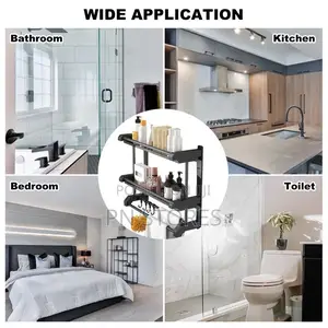 Bathroom Rack Wall-Mounted Towel Rack- Double Layer - 60cm