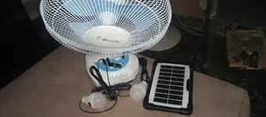 Emlite 12inchs Rechargeable Fan With Solar Panel Lugbe Abuja