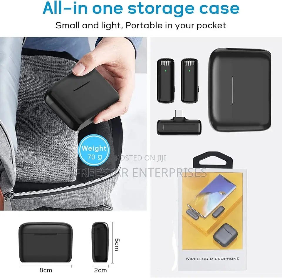 Wireless Lapel Mic. iPhone Mic Power Case. iPhone Type C.