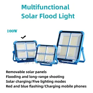 100W Solar Flashlight With Power Bank