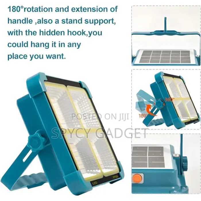 100W Solar Flashlight With Power Bank
