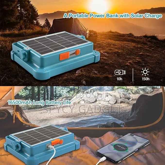 100W Solar Flashlight With Power Bank