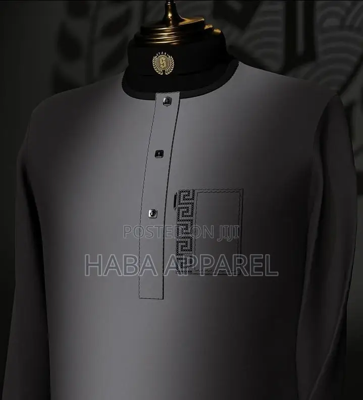 Agbada Design With Monogram Embroidery
