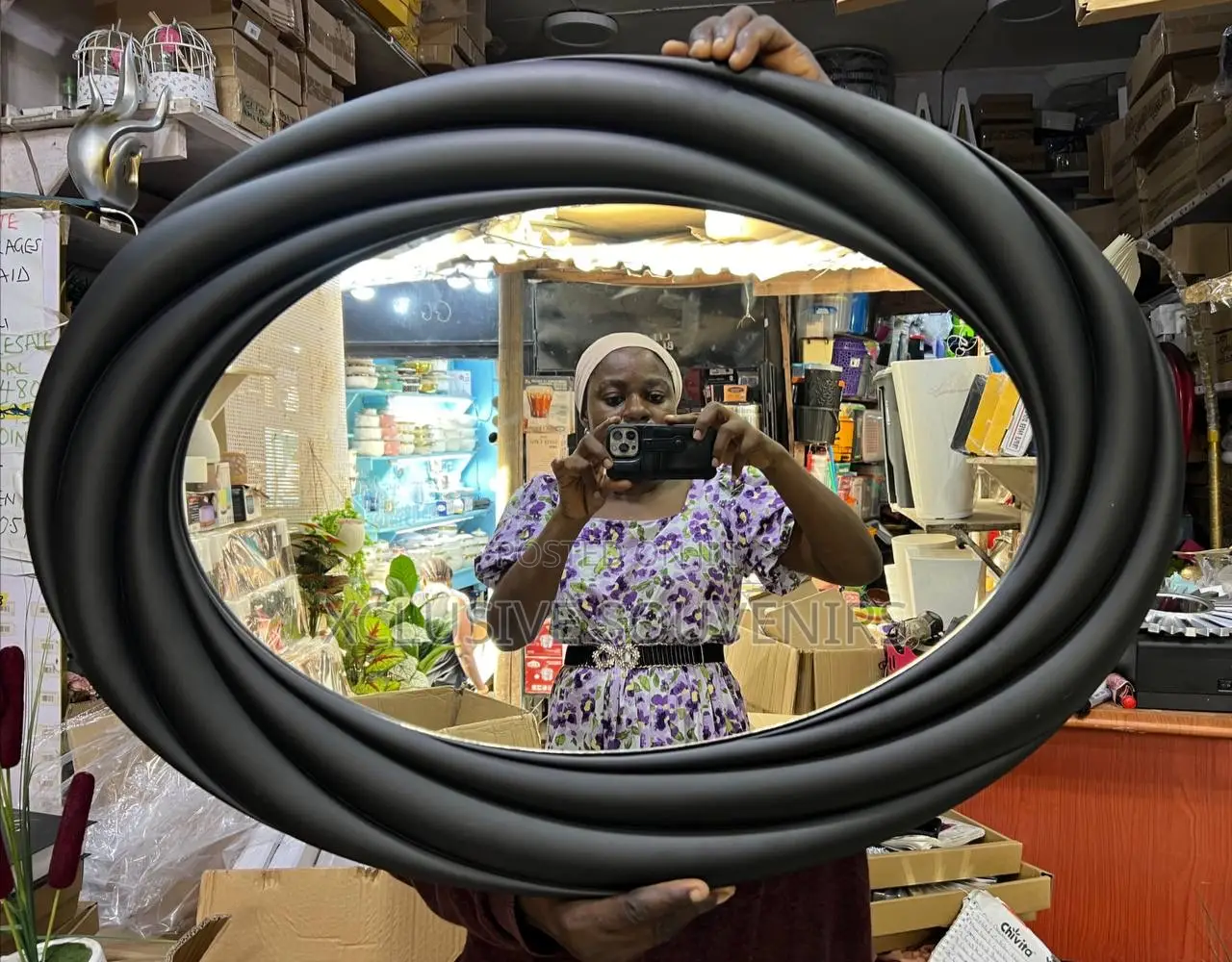 Big Black Oval Mirror