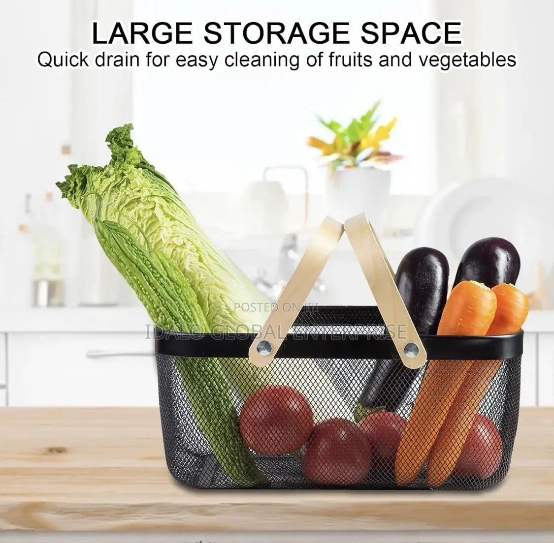 Mesh Storage Basket With Two Handles
