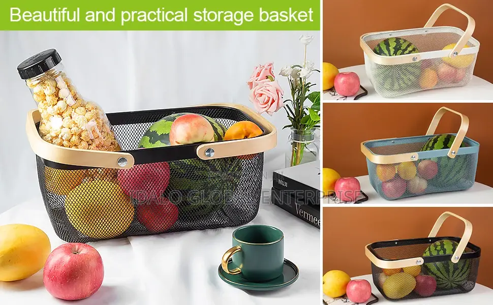 Mesh Storage Basket With Two Handles