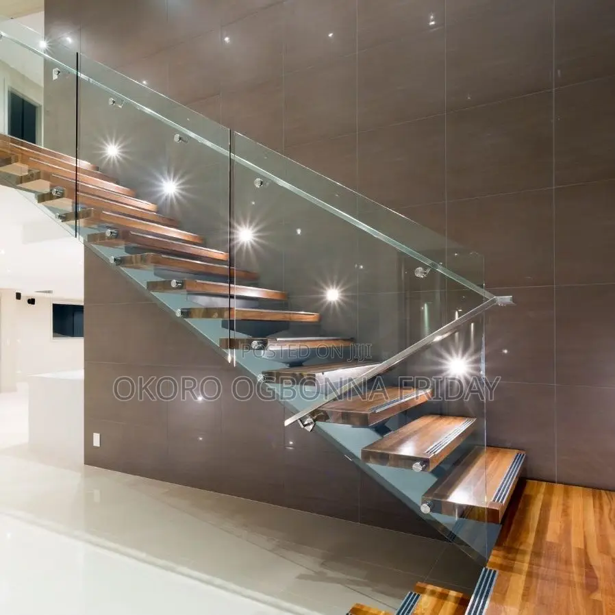 Staircase Glass With Gold Handle