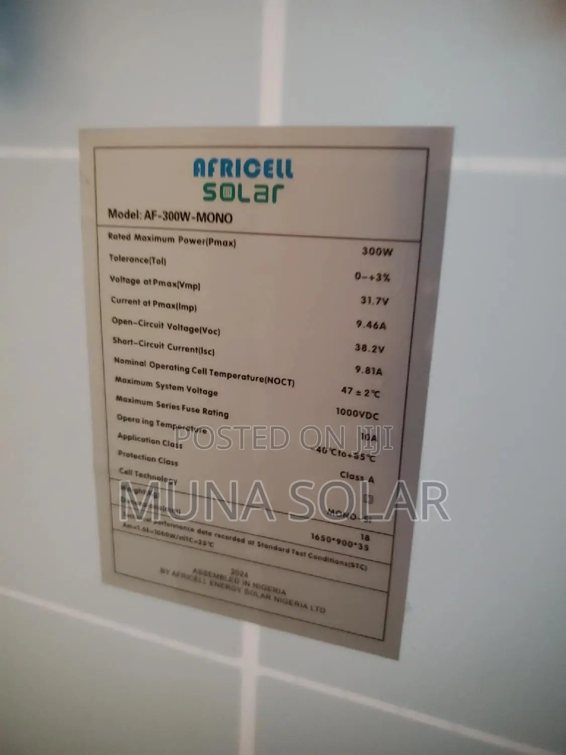 300watts Africell Canadian Solar Panel
