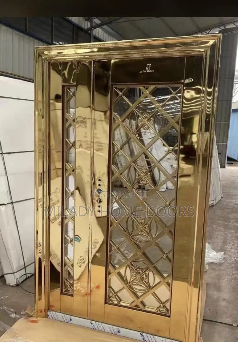 4ft Gold Glass Door