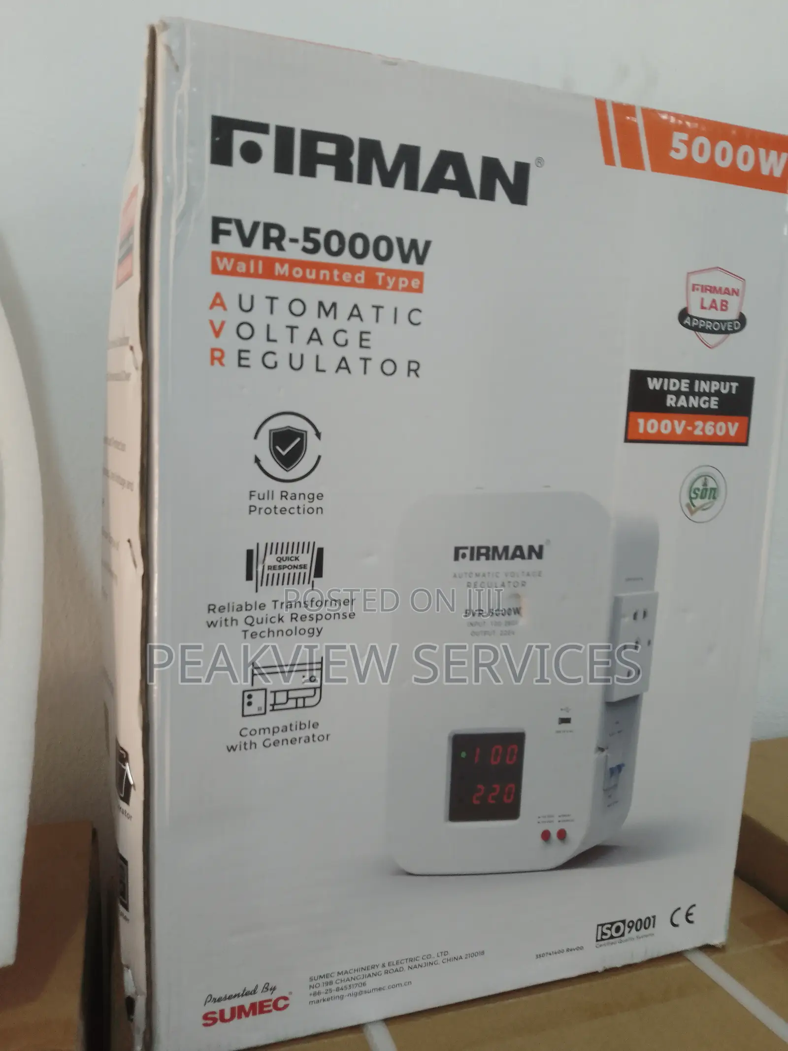 Brand New Firman 5000watts Wall Mounted Stabilizer