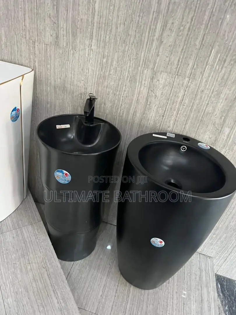 Drum Matte Black Standing Basin