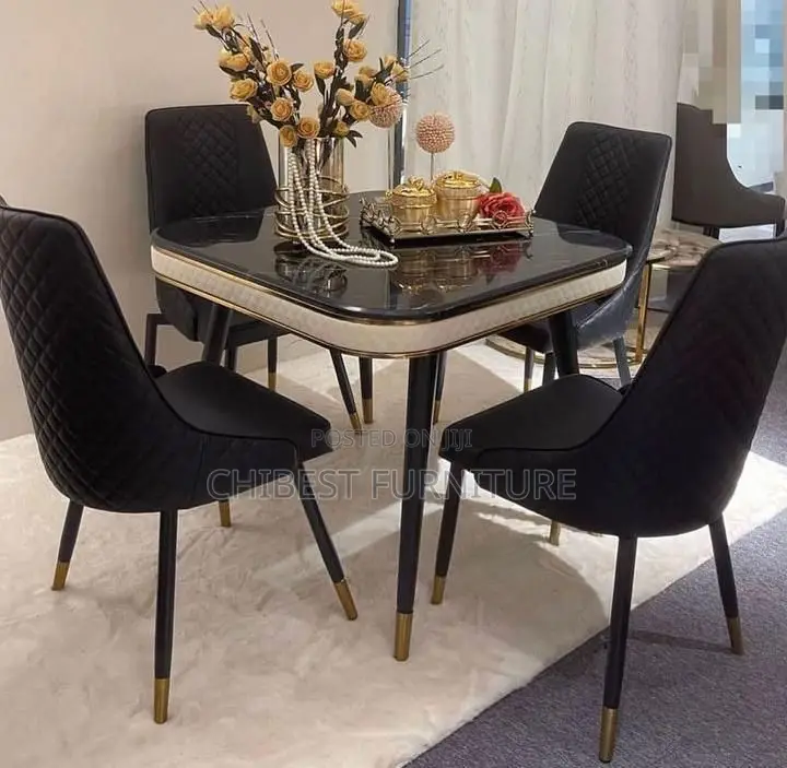 Quality Imported Marble Dining Table With Four Chairs.