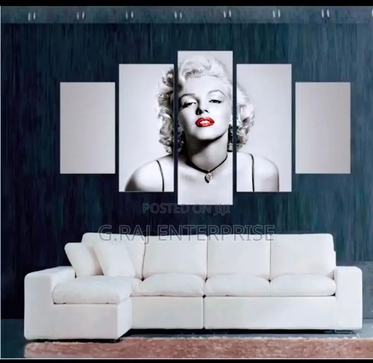 Wall Frame Canvas 5panel Art Woman Pay on Delivery