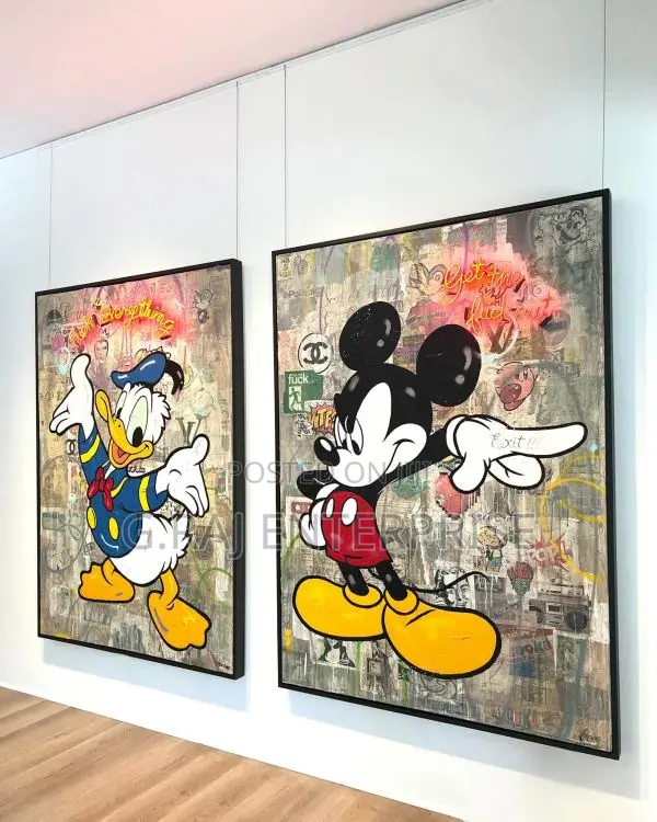 2in1 Micky Mouse Big Wall Canvas Art Payment on Delivery