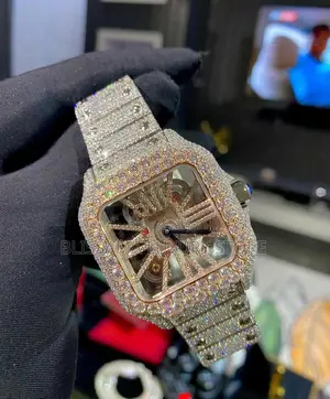 Luxury Cartier Santos Moissanaite Non Tarnish Wristwatch