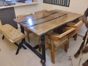 Live-Edge Wooden Epoxy Dining Furniture