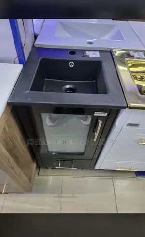 Black Cabinet With Black Basin 40cm Cabinet