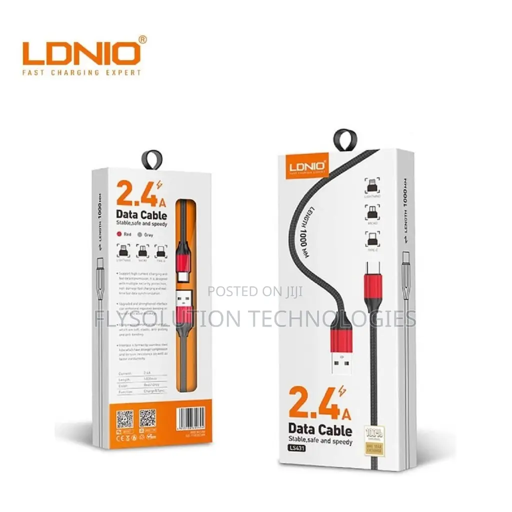 Ldnio LS63 5A USB for Type-C Fast Charging Data Cable