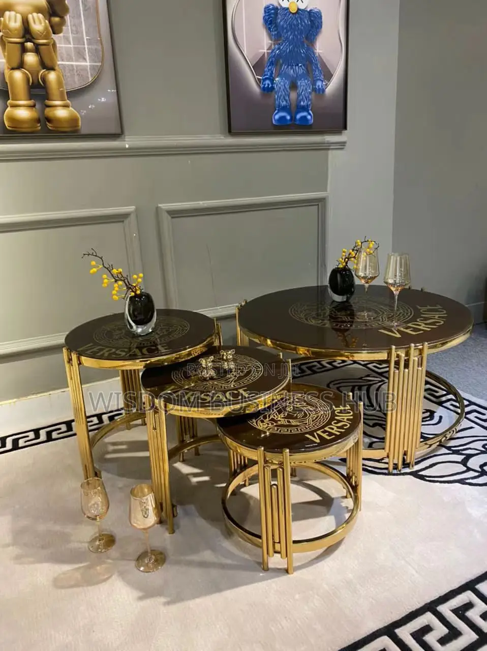 Center Table With 3 Side Stools