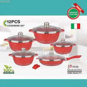 Quality Royal Dessini 12pc Granite Cookware Set + 2 Kitchen