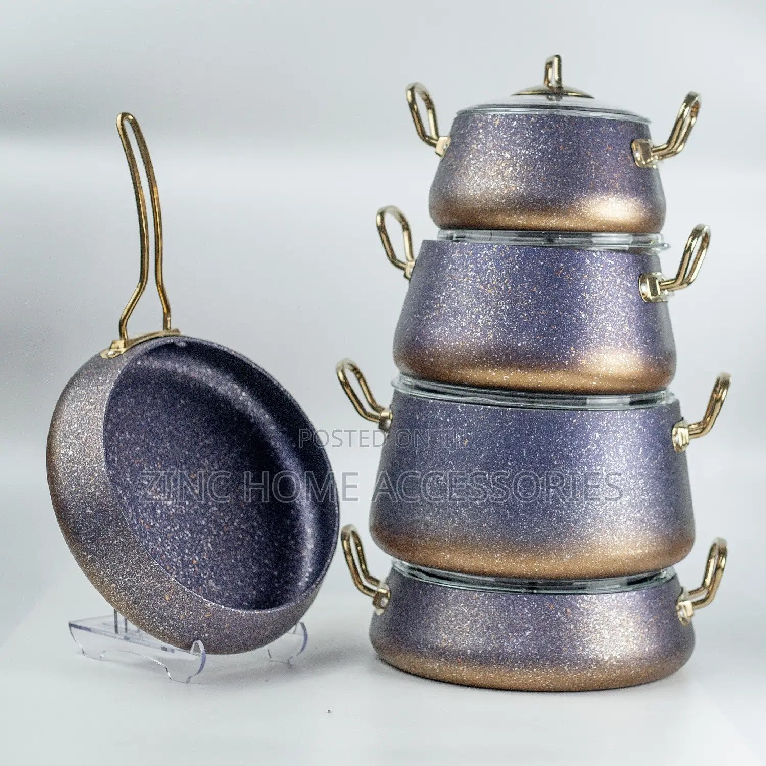 Oms 9pc Granite Cookware Set
