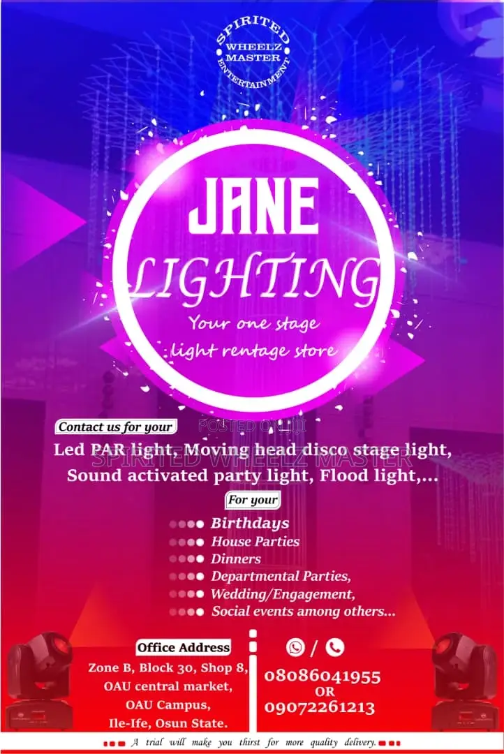 Stage Light, DJ Services and Audio Equipment Rentals
