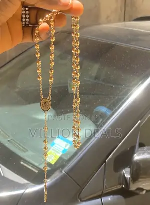 Steel Gold Rosry Men’S Stylish Neckpiece