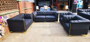 Classic Set of Tufted Upholstery Fabric Sofa | Chairs | Seater
