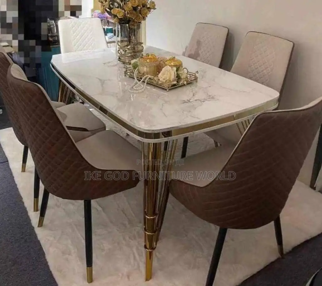 6seater Turkish Dining Table With Solid Chairs