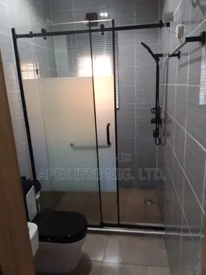 Black on Plain Glass Cubicle