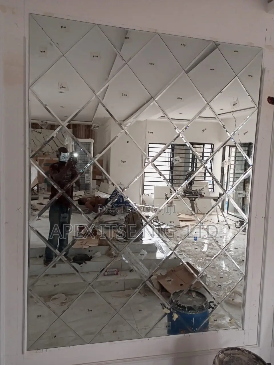 Bevelled Wall Mirror Installed Perfectly.