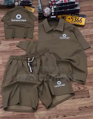 Guys Colar Neck Shirt Drawstring Short (Payment on Delivery)