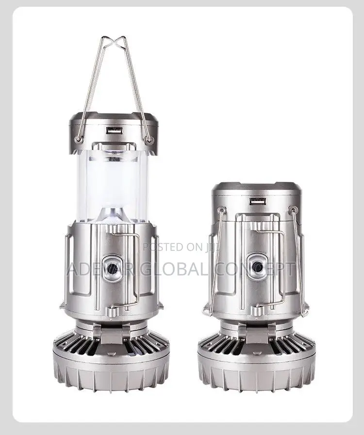 Rechargeable Solar Fan Lamp Portable Camping LED Light