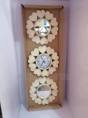 3 in 1 Luxury Design Wall Clock (Cream)