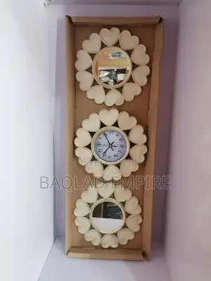 3 in 1 Luxury Design Wall Clock (Cream)
