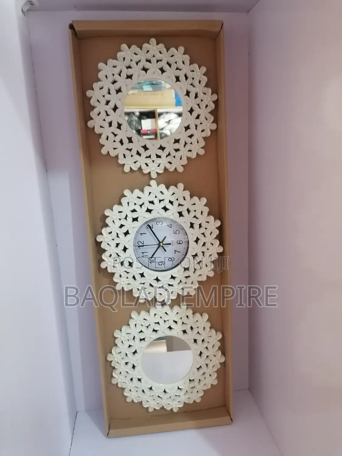 3 in 1 Luxury Wall Clock (White)