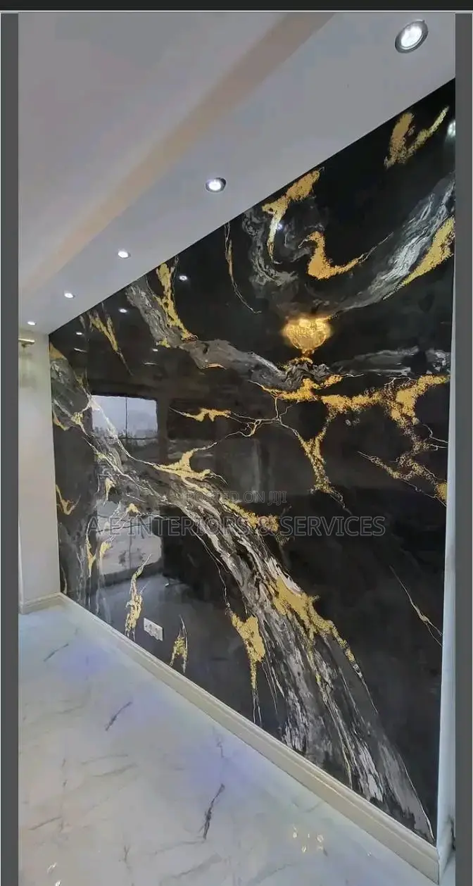 Reflective Mirror Stucco Wall Interior Design