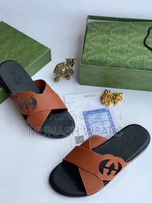 Original Gucci Leather Slipers