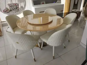 Round Top Marble Dinning Table Set