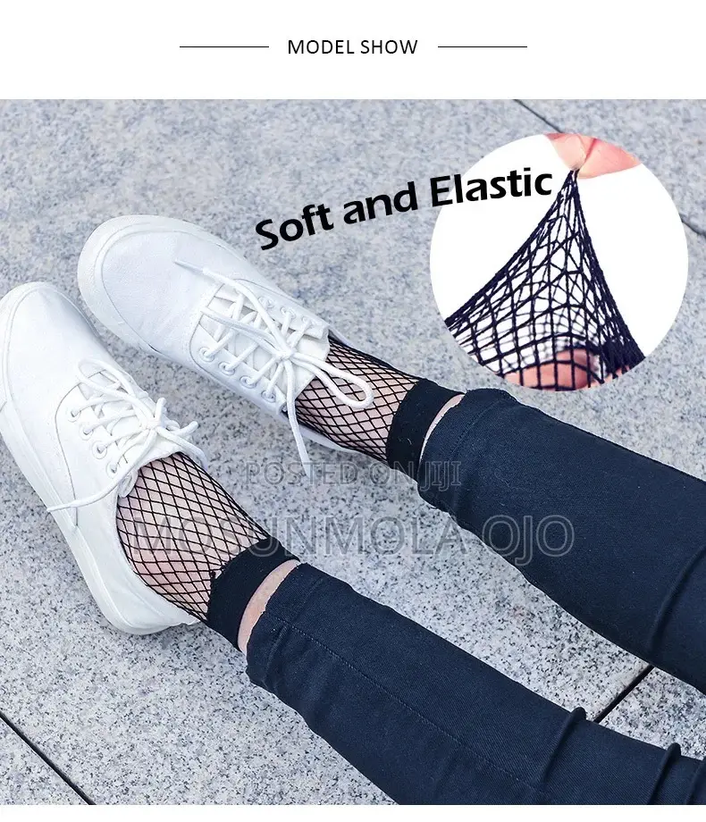 Short Female Breathable Fishnet Socks