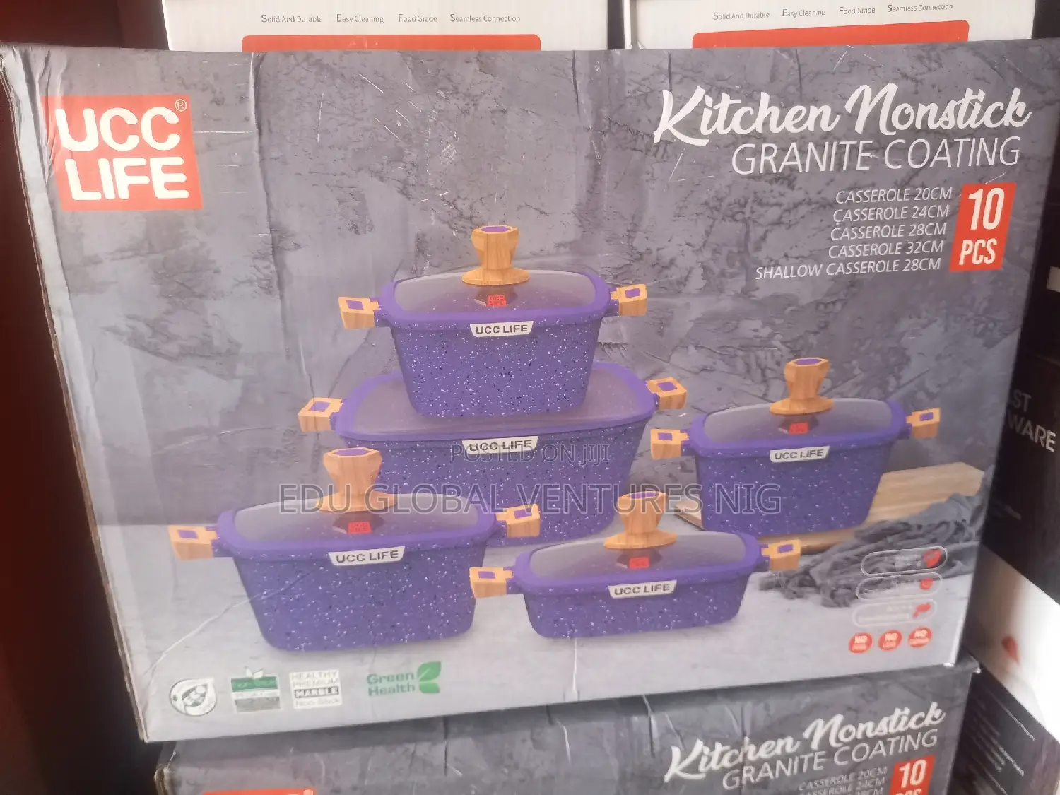 Ucc Life Kitchen Nonstick Granite Coating 10 Piece Pot Set.