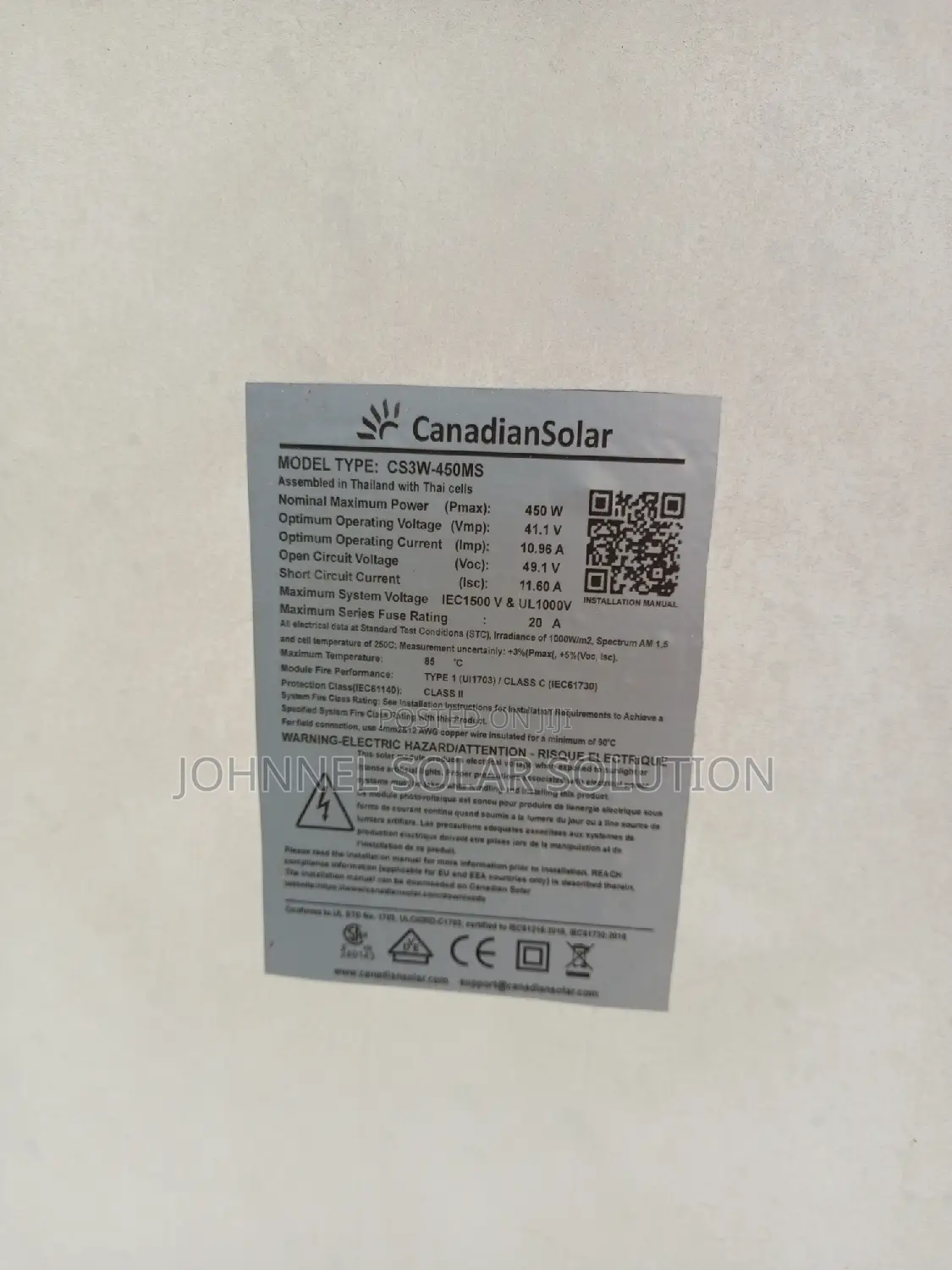 450watt 60cell Canadian Solar Panel