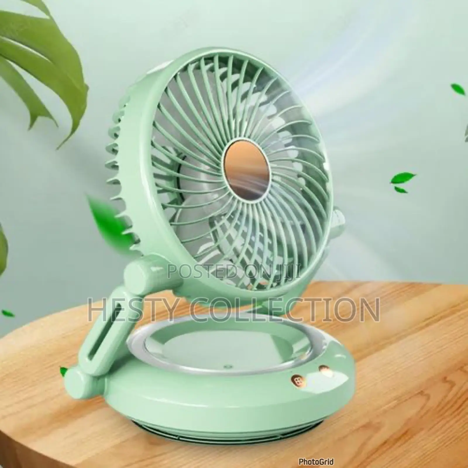 Fan Revolving Light Rotating Rotary Light Rechargeable Mini Fan With Led - Hesty Collection ...