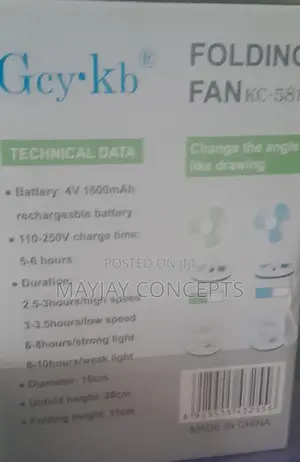 Gcy.Kb Multifunction Led Foldable Table Fan