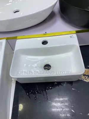 Square Basin With Tap Hole White
