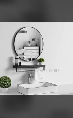 Unique Mirror With Frame Shelf and Rail