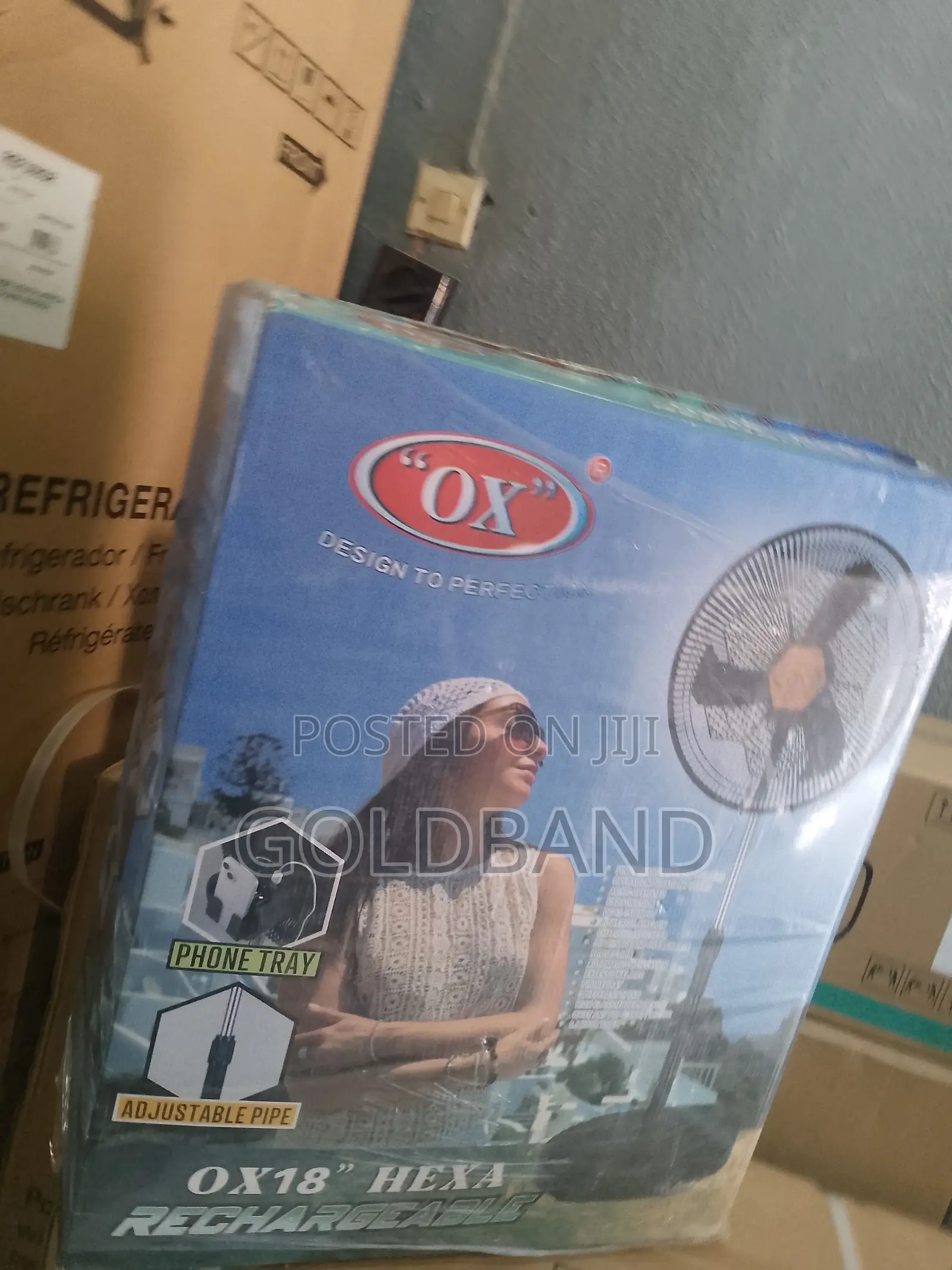 Efficient OX Hexa Rechargeable Standing Fan