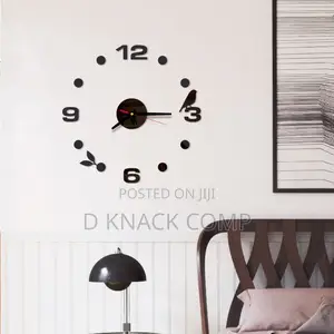 DIY 3D Wall Clocks Stickers Creative Large Wall Clock -Black