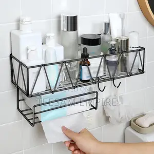 Bathroom Shelf With Face Towel Rack